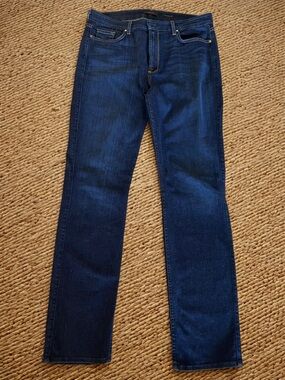 Jen7 Dark Blue Slim Straight-Leg Jeans